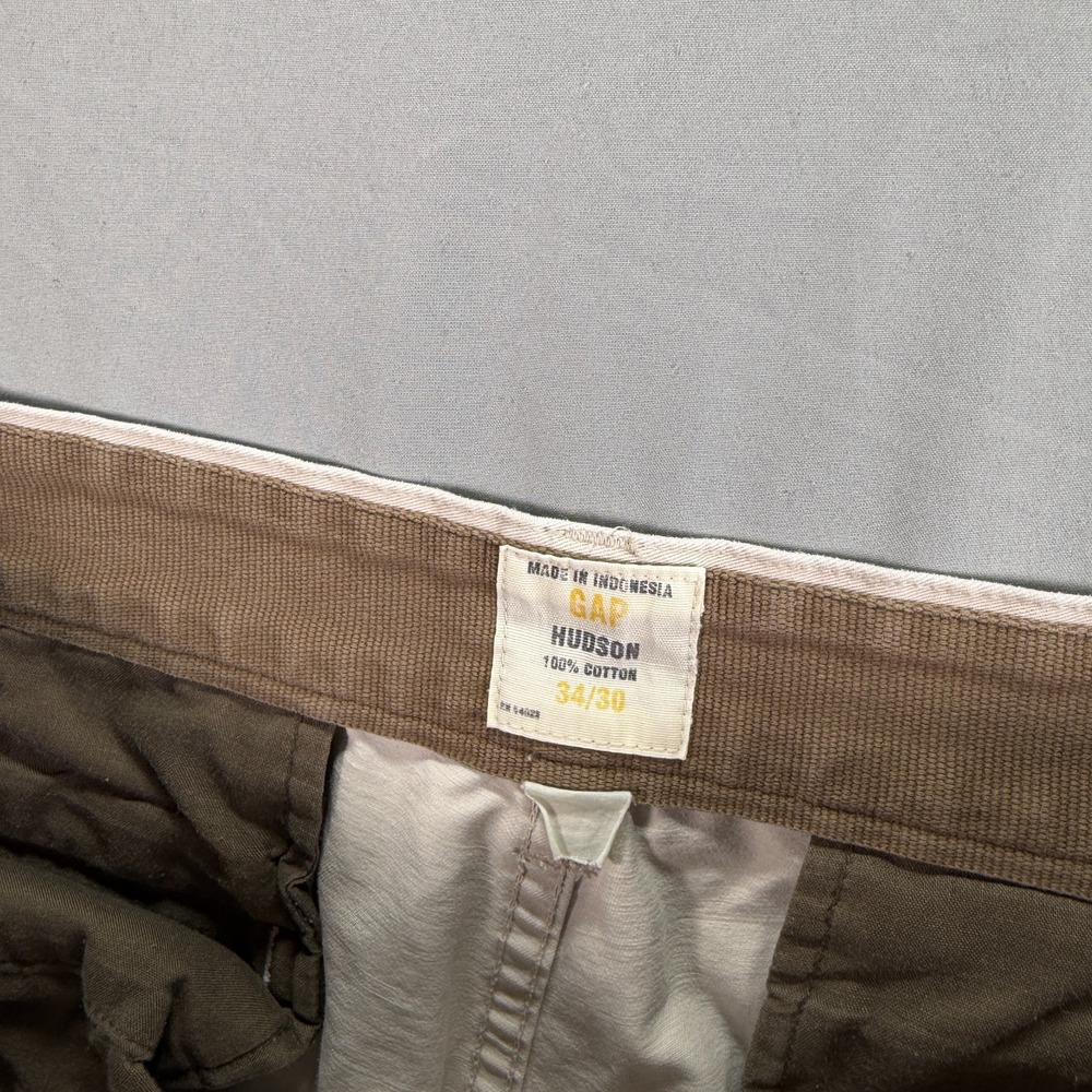 Gap Khaki Chino Pants Mens 34x30 (Fits 32x30) Beige Pockets Canvas Travel - Picture 5 of 9